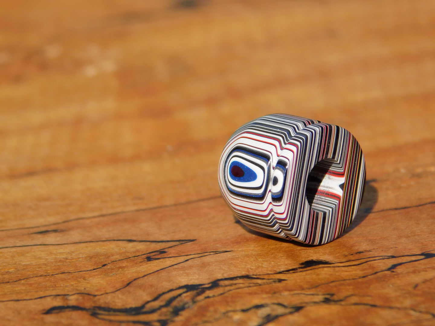 Crosscut Fordite Bead