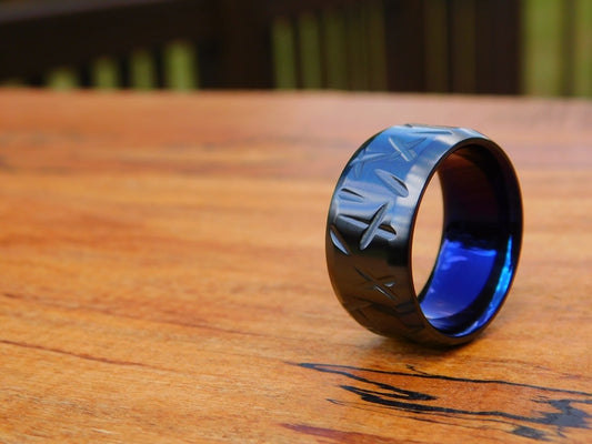 Flamed Black Titanium Battle-Born Ring