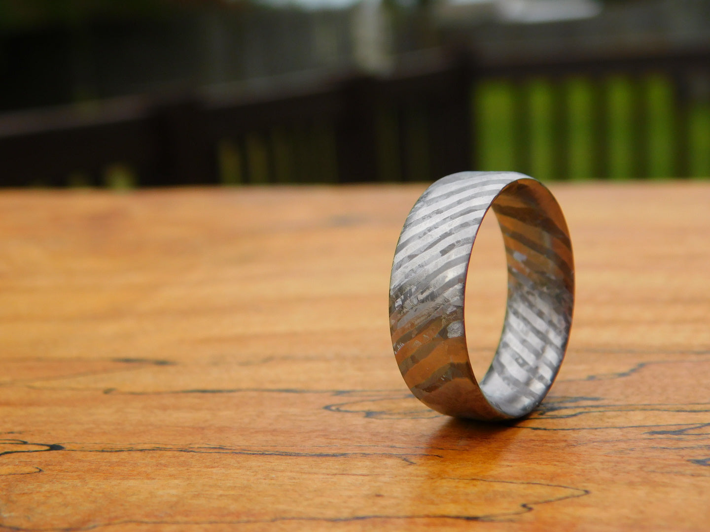 Raw Crystallized Titanium Damascus Ring