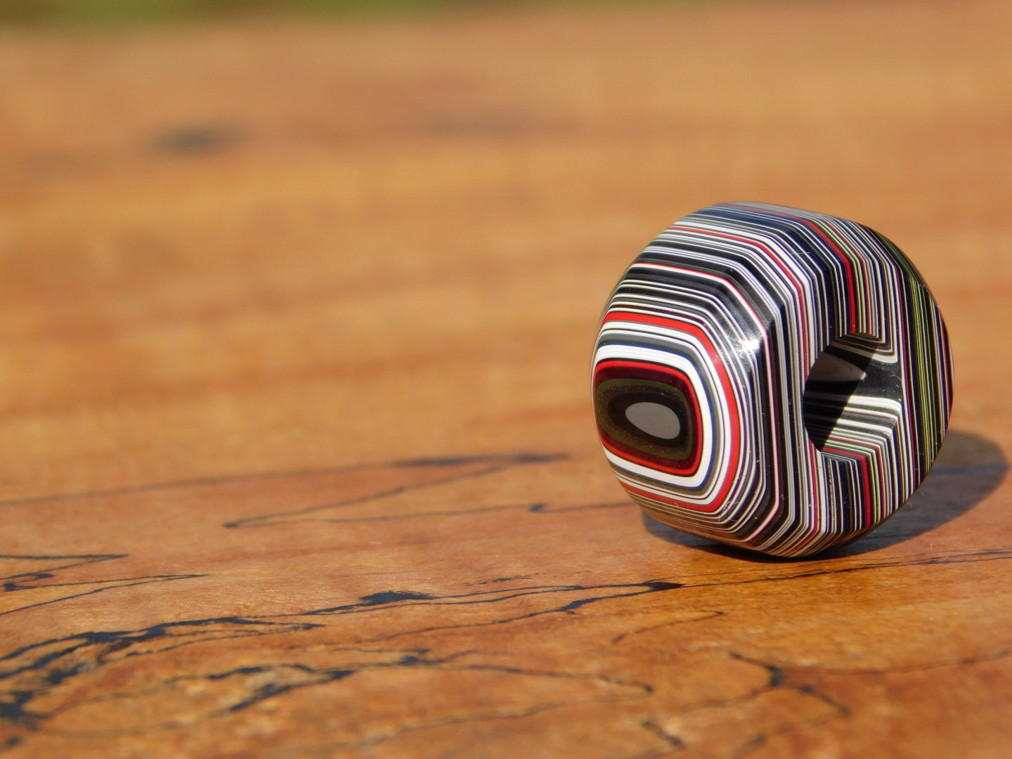 Crosscut Fordite Bead