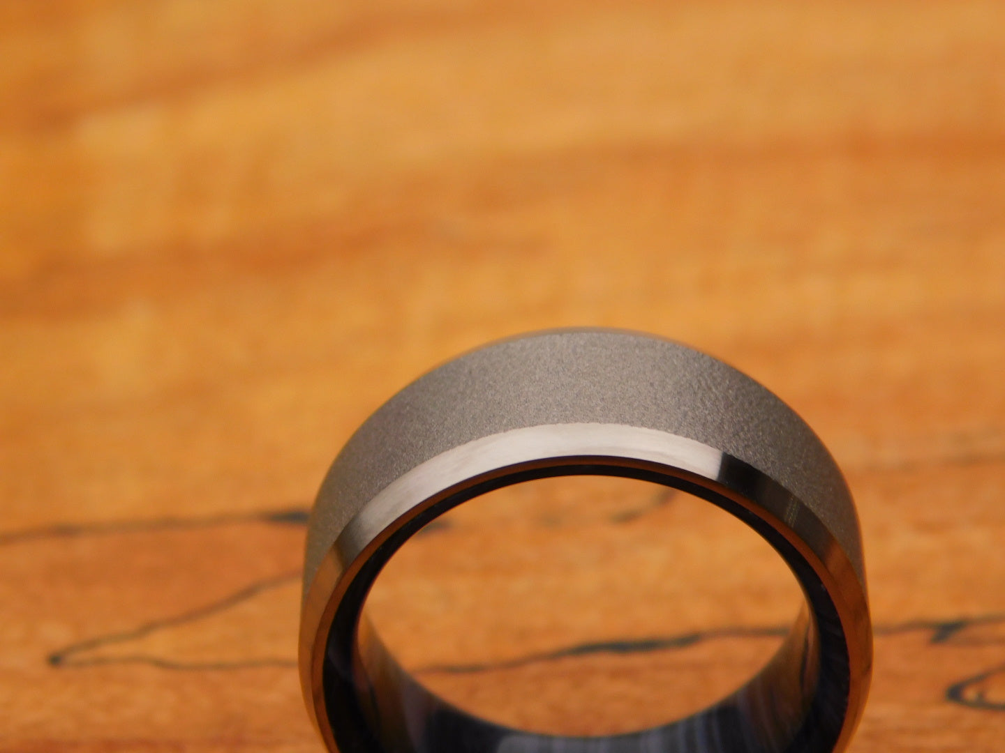 Blasted Titanium x Black Gem Juma Ring