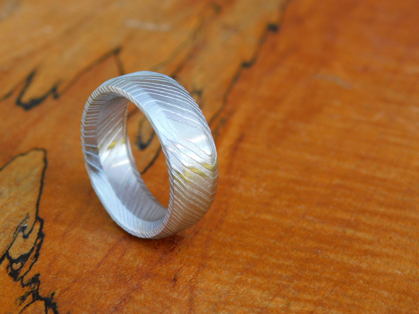 Twisted Stainless Steel Damascus Ring