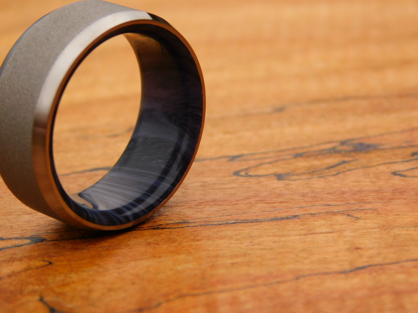 Blasted Titanium x Black Gem Juma Ring