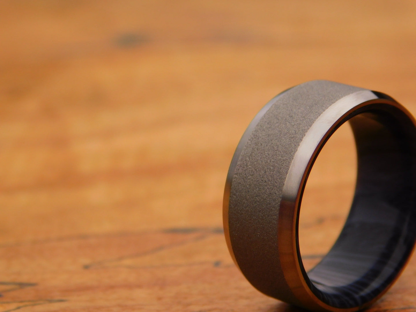 Blasted Titanium x Black Gem Juma Ring