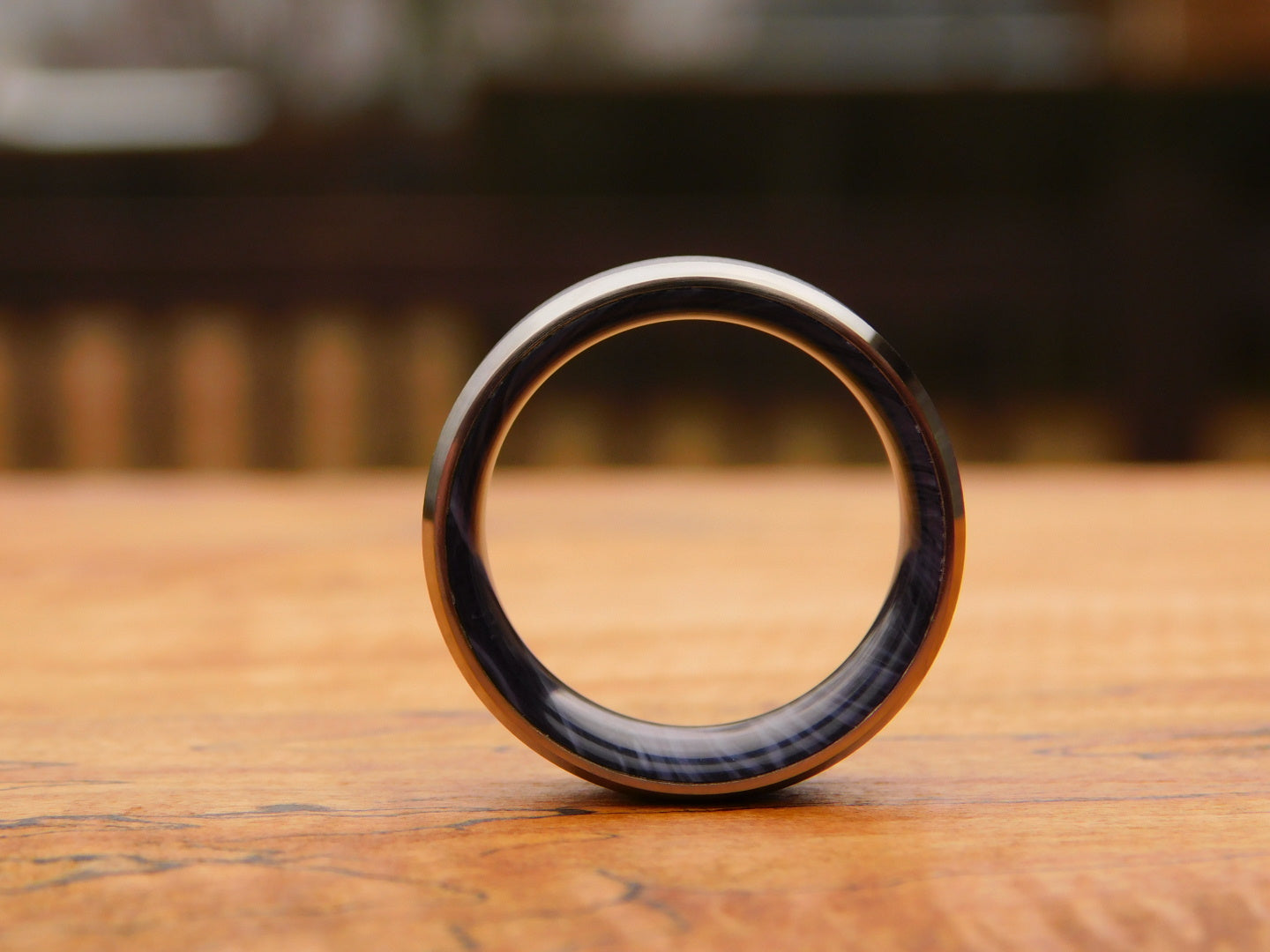 Blasted Titanium x Black Gem Juma Ring