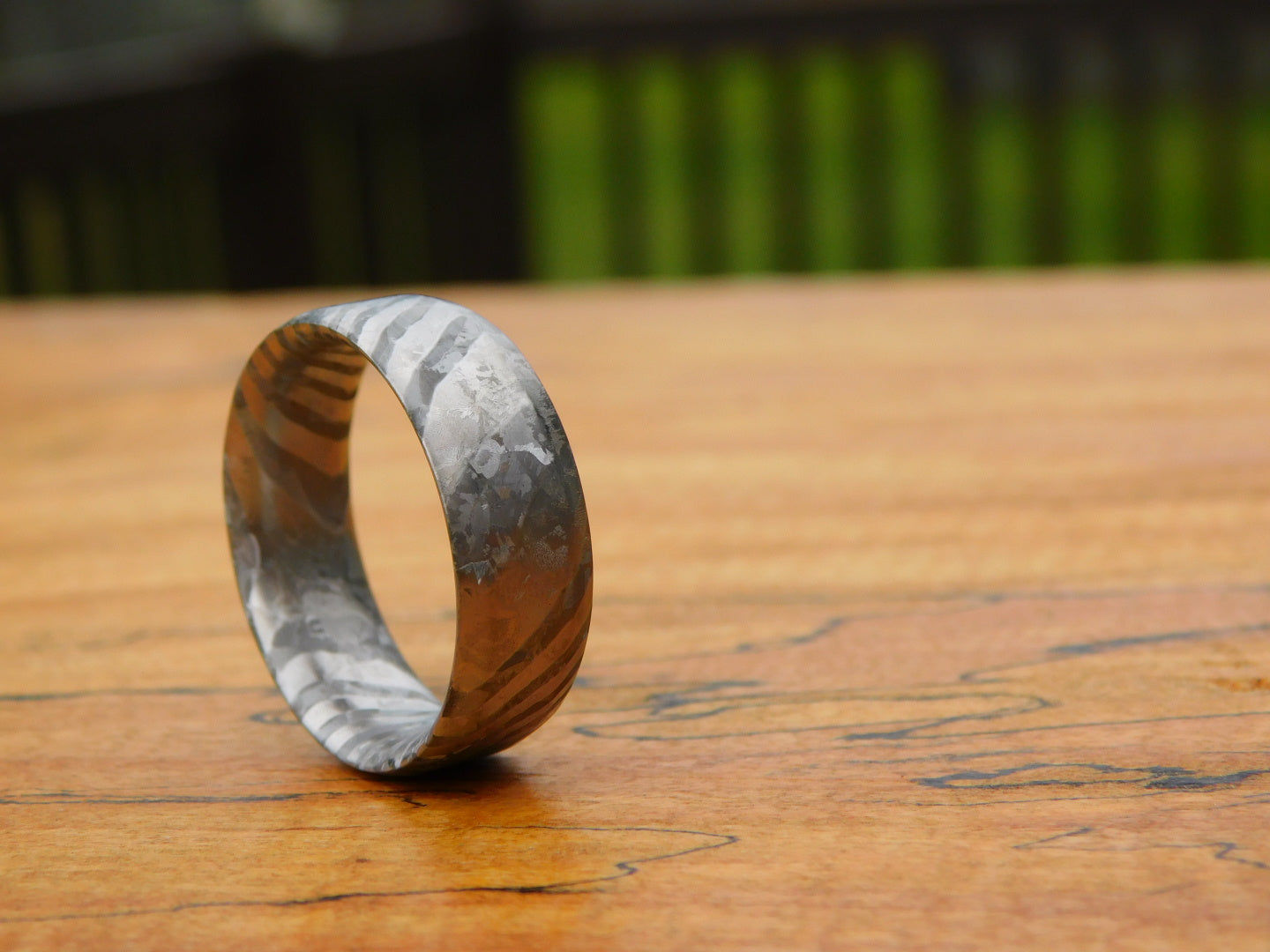 Raw Crystallized Titanium Damascus Ring