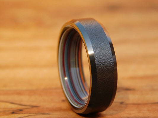 Black Zirconium x Fordite Ring