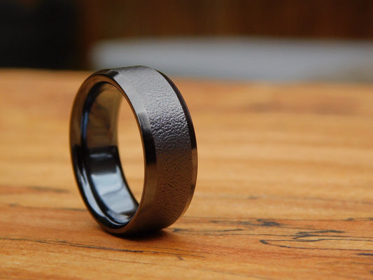 Tuxedo Black Titanium Ring