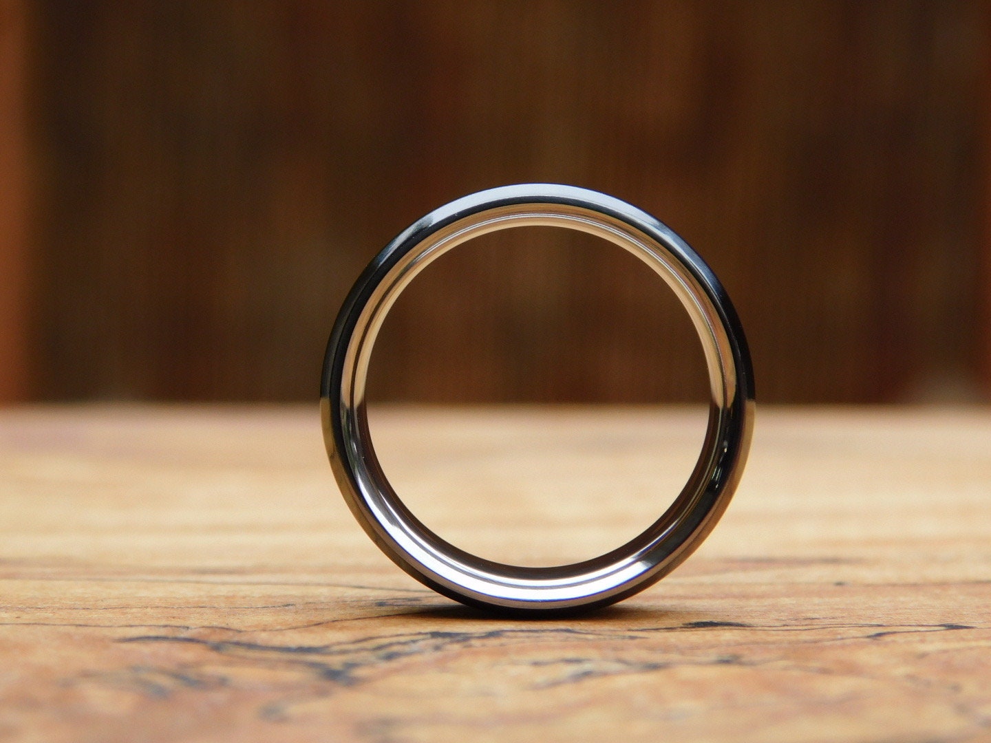 Classic Polished Black Titanium Ring