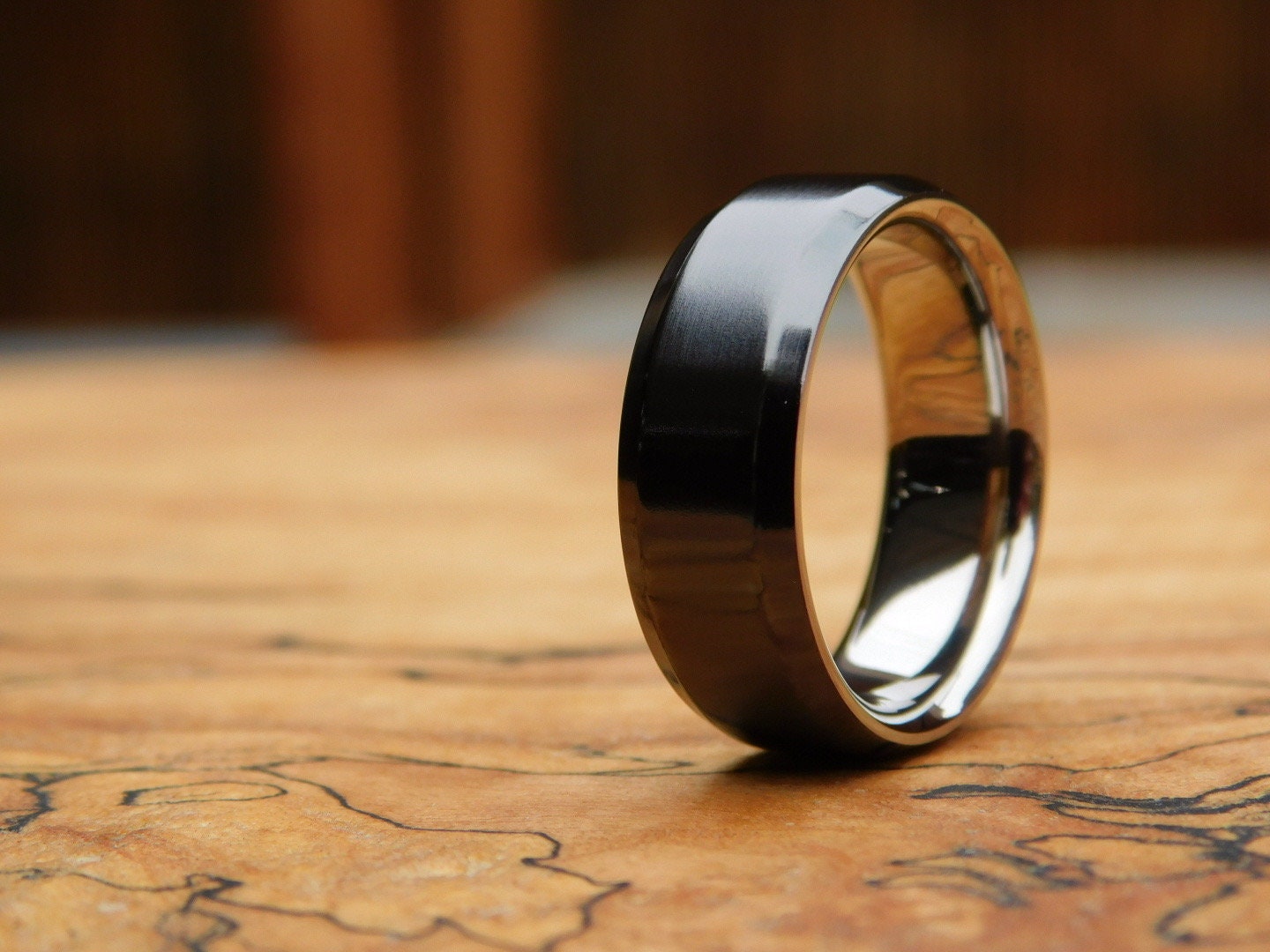 Classic Polished Black Titanium Ring