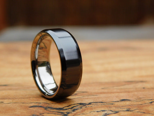 Classic Polished Black Titanium Ring