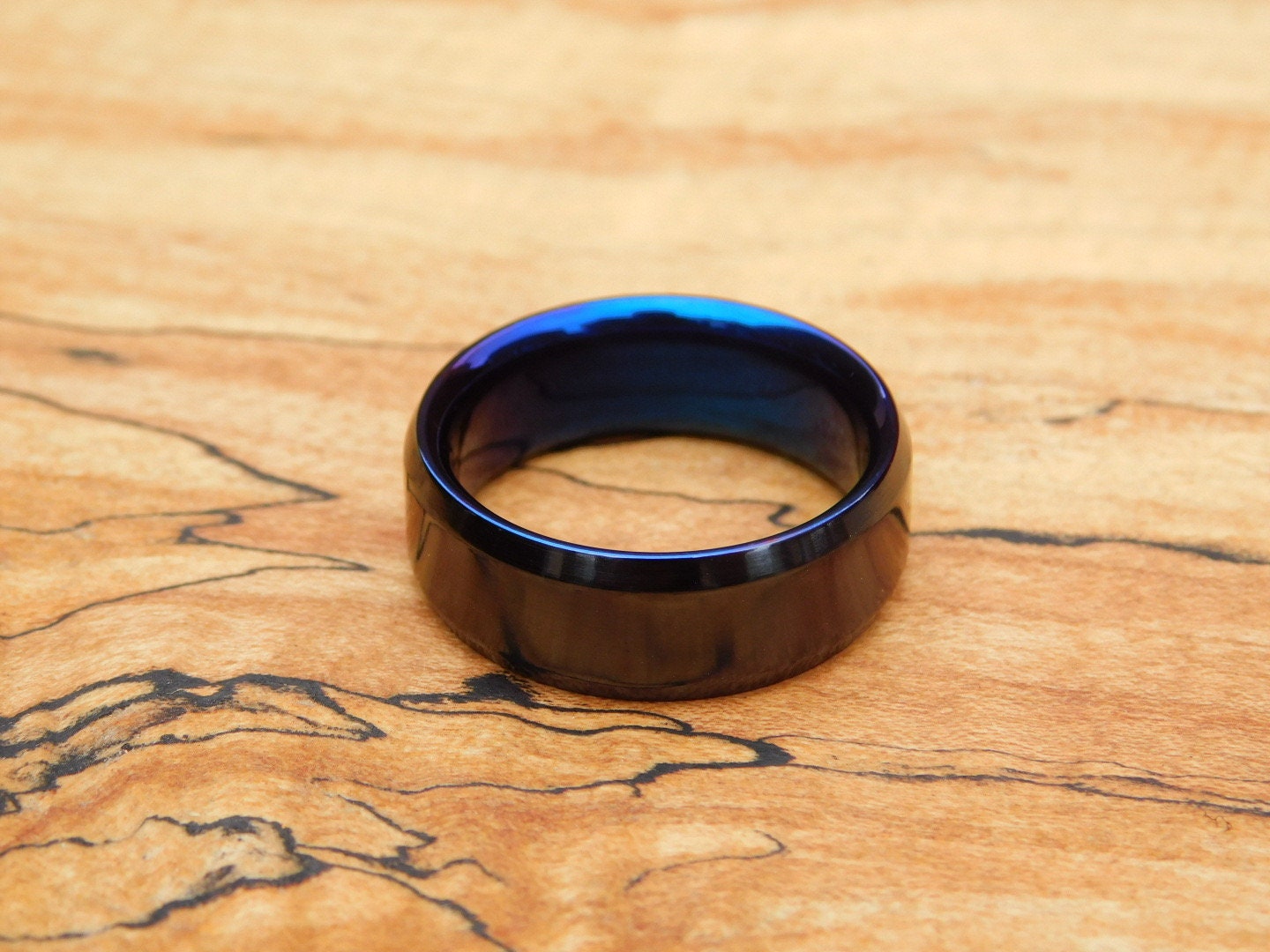 Flame Anodized Black Titanium Ring