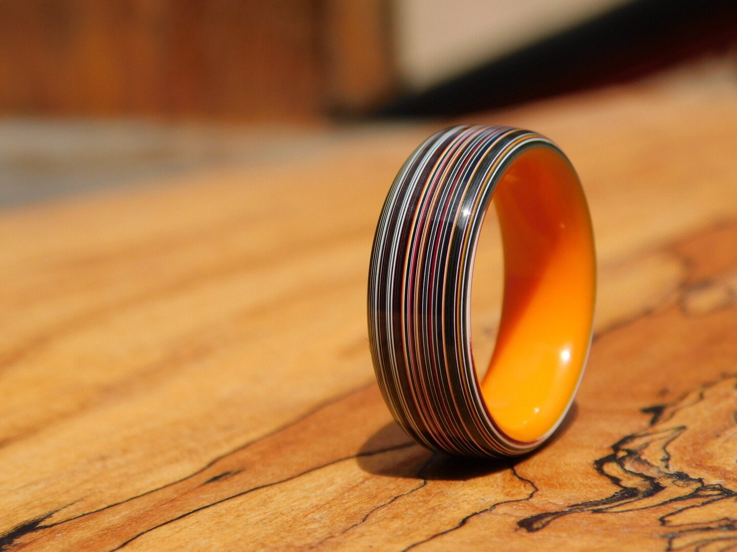 Fordite x Orange Glow Ring