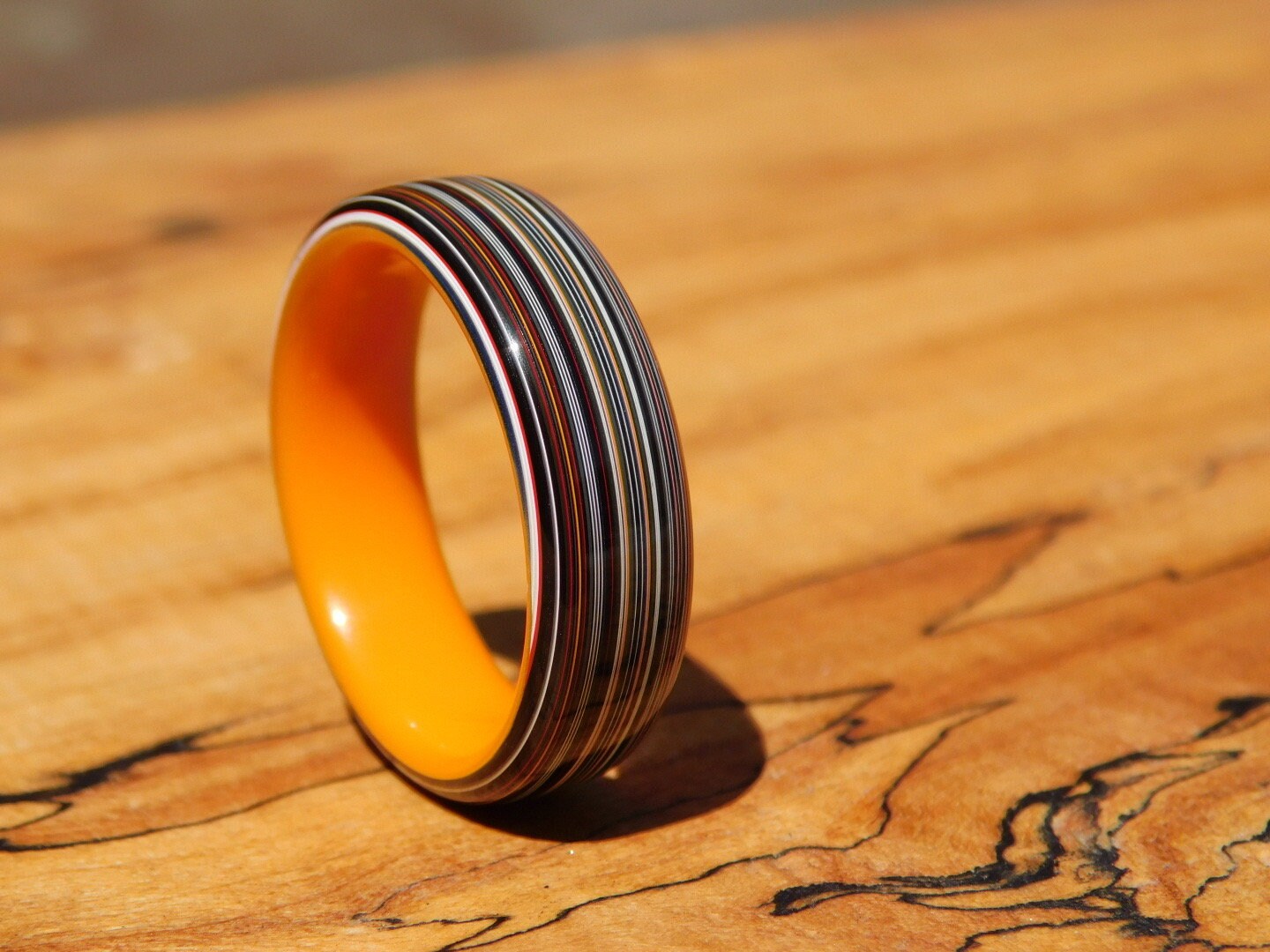 Fordite x Orange Glow Ring