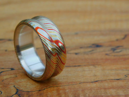 Mokume Gane x Sterling Silver Ring