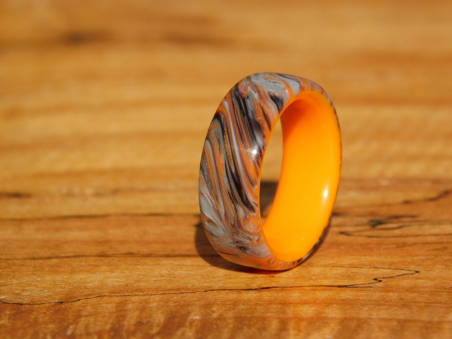 Tigers Eye Resin x Sunshine Orange Glow Ring