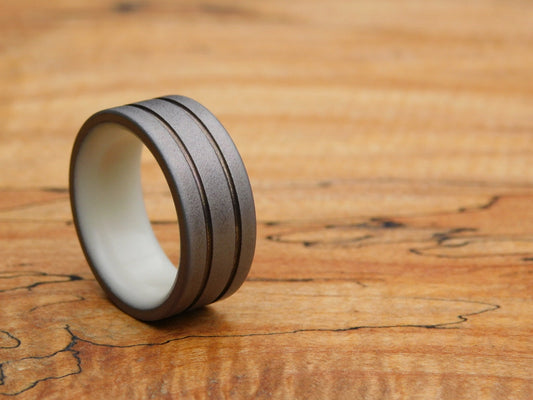 Stonewashed Titanium x White Glow Ring