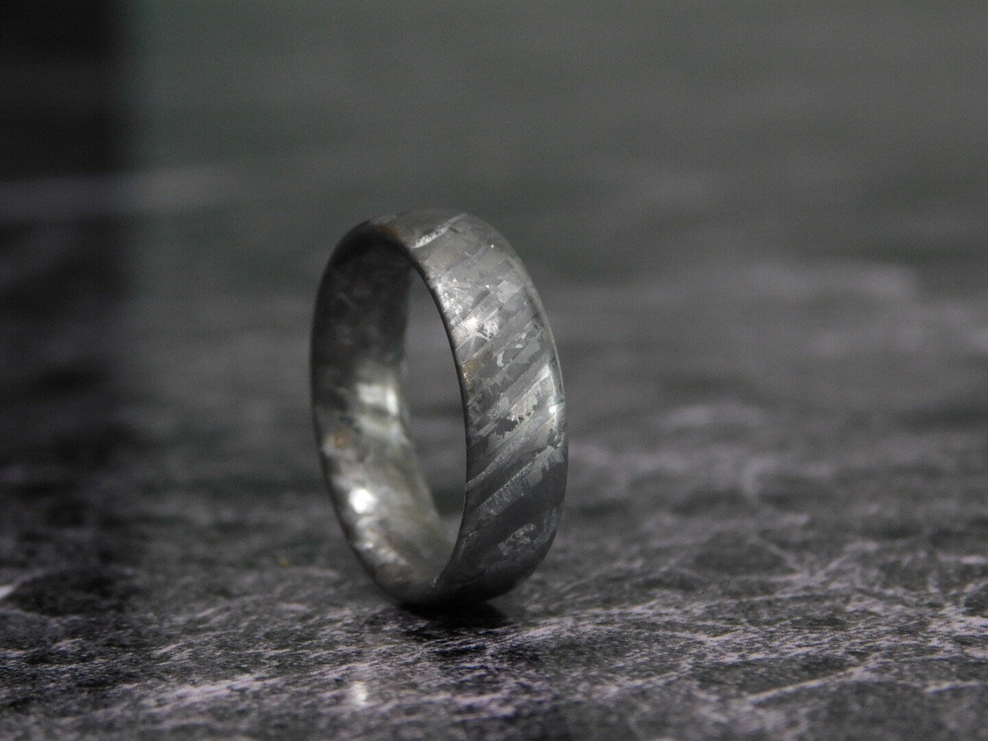 Raw Crystallized Titanium Damascus Ring