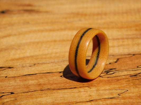 Vintage Black Line Canvas Micarta Ring