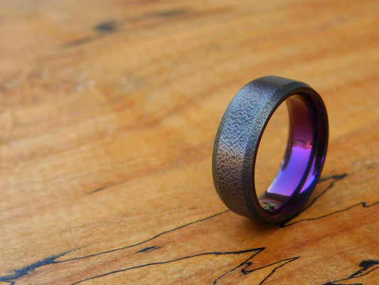 Black Flame Titanium Ring