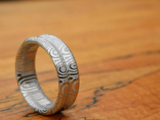 Fenja Stainless Damascus Ring