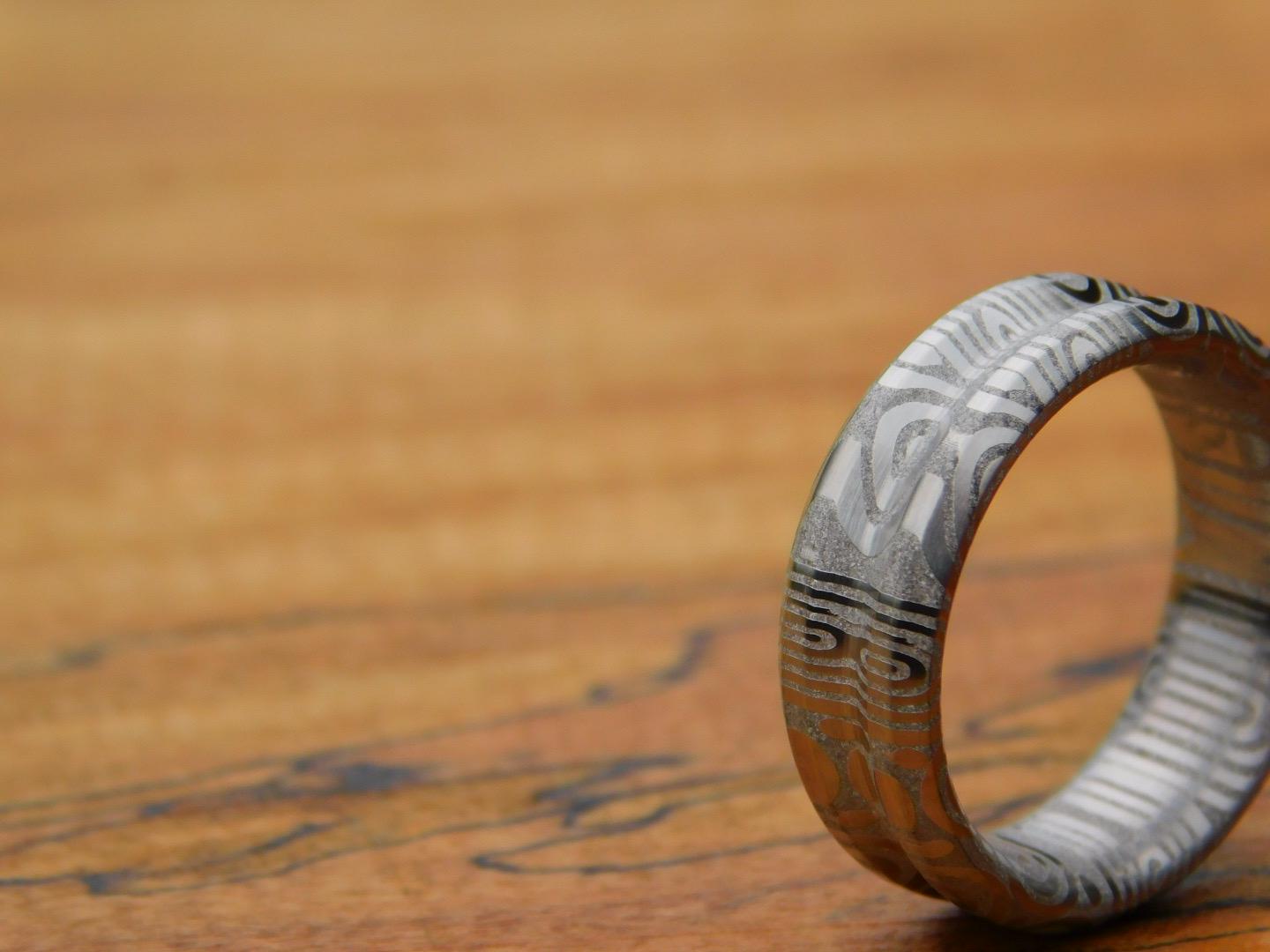 Fenja Stainless Damascus Ring